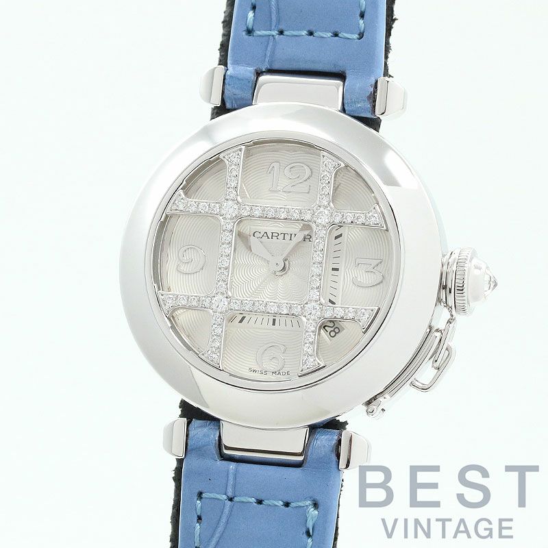 【仮】カルティエ【CARTIER】パシャドゥカルティエクラシックウォッチ/パシャ32グリッドダイヤモンドWJ111356レディースシルバーK18ホワイトゴールド腕時計時計PASHADECARTIERCLASSIQUEWATCH/PASHA32GRIDDIAMONDSILVERK18WG【中古】