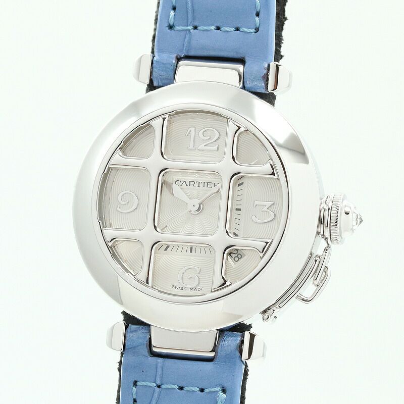【仮】カルティエ【CARTIER】パシャドゥカルティエクラシックウォッチ/パシャ32グリッドダイヤモンドWJ111356レディースシルバーK18ホワイトゴールド腕時計時計PASHADECARTIERCLASSIQUEWATCH/PASHA32GRIDDIAMONDSILVERK18WG【中古】