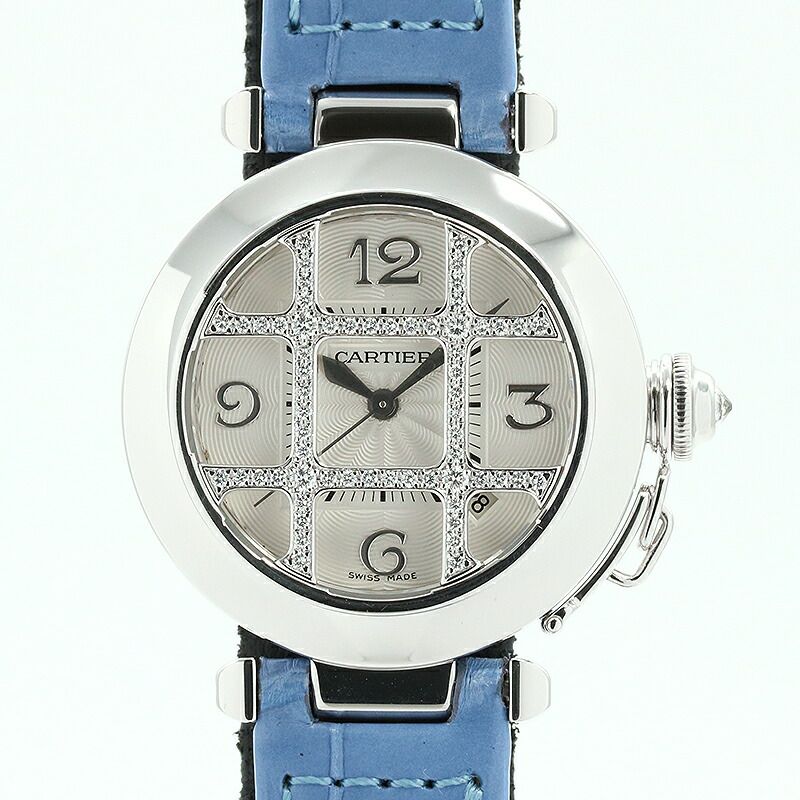 【仮】カルティエ【CARTIER】パシャドゥカルティエクラシックウォッチ/パシャ32グリッドダイヤモンドWJ111356レディースシルバーK18ホワイトゴールド腕時計時計PASHADECARTIERCLASSIQUEWATCH/PASHA32GRIDDIAMONDSILVERK18WG【中古】