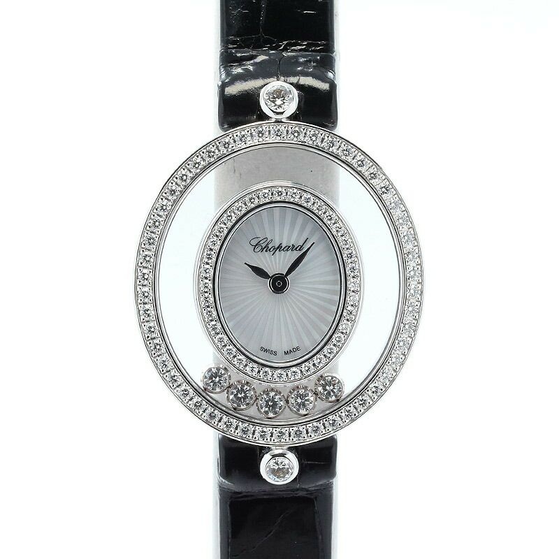 【仮】ショパール【CHOPARD】ハッピーダイヤモンドアイコン204292-1201レディースホワイトシェルK18ホワイトゴールド腕時計時計HAPPYDIAMONDSICONSWHITESHELLK18WG【中古】