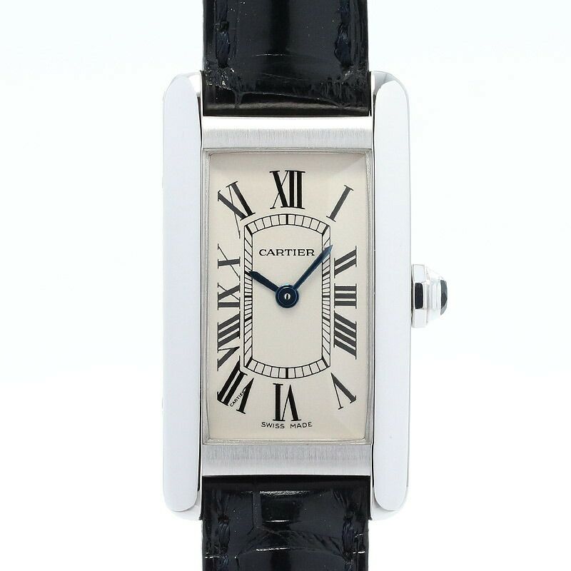 【仮】カルティエ【CARTIER】タンクアメリカンSMW2601956レディースシルバーK18ホワイトゴールド腕時計時計TANKAMERICAINESMALLMODELSILVERK18WG【中古】