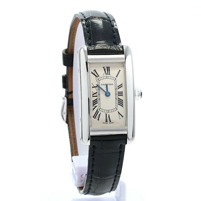 【仮】カルティエ【CARTIER】タンクアメリカンSMW2601956レディースシルバーK18ホワイトゴールド腕時計時計TANKAMERICAINESMALLMODELSILVERK18WG【中古】