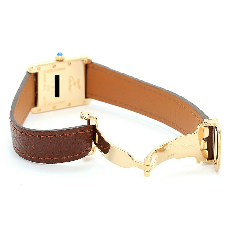 【仮】カルティエ【CARTIER】タンクマストドゥカルティエウォッチSMW1017354レディースアイボリーシルバー925(イエローゴールドメッキ)腕時計時計TANKMUSTDECARTIERWATCHSMALLMODELIVORYSV925(GF)【中古】