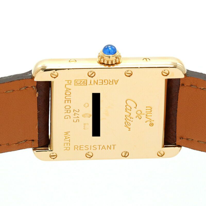 【仮】カルティエ【CARTIER】タンクマストドゥカルティエウォッチSMW1017354レディースアイボリーシルバー925(イエローゴールドメッキ)腕時計時計TANKMUSTDECARTIERWATCHSMALLMODELIVORYSV925(GF)【中古】