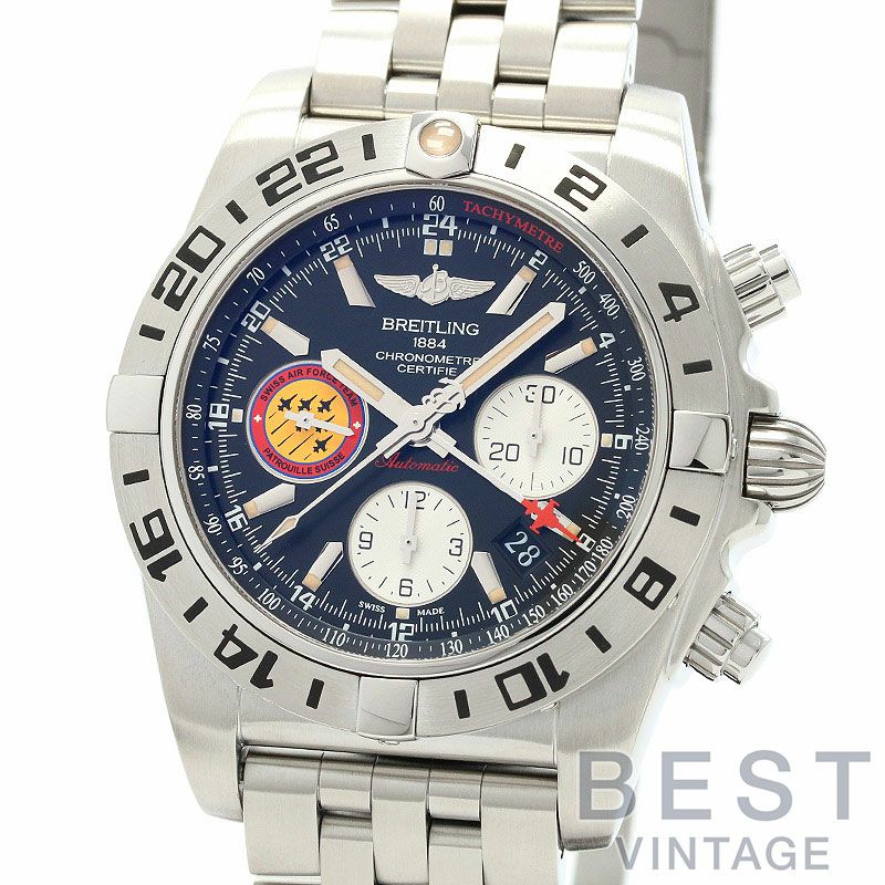 【中古】BREITLING CHRONOMAT 44 GMT PATROUILLE SUISSE ブライトリング クロノマット44 GMT  パトルーユスイス AB0420 (A042BPSPS)｜ヴィンテージブランド｜時計・腕時計の通販サイトBEST ISHIDA（正規・中古販売店）