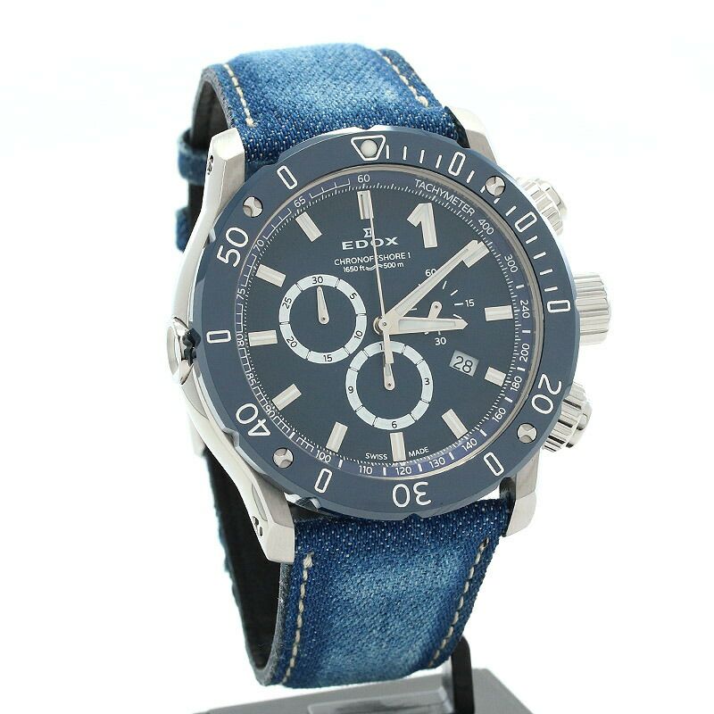 中古】EDOX CHRONO OFFSHORE 1 エドックス クロノオフショア1 10221 