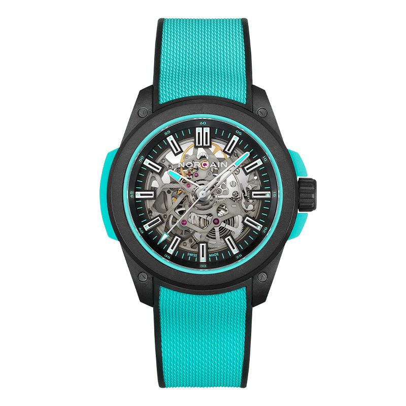 NORQAIN WILD ONE SKELETON 42MM TURQUOISE <br>ノルケイン ワイルドワン スケルトン 42MM ターコイズ <br>NNQ3000QBQ1AS/B007/3W1QBR.20BQ