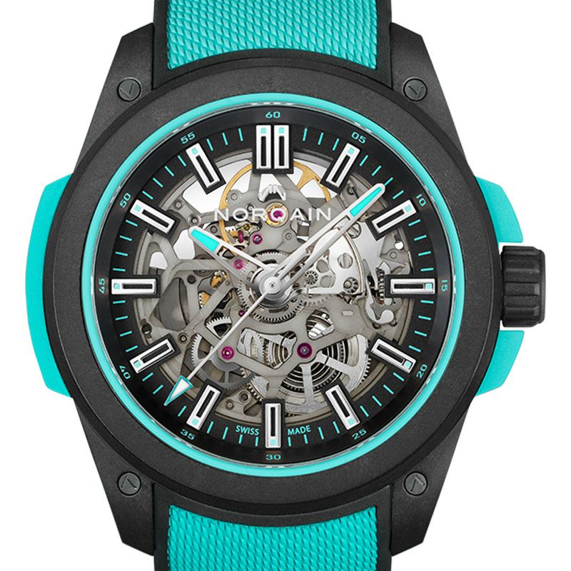 NORQAIN WILD ONE SKELETON 42MM TURQUOISE <br>ノルケイン ワイルドワン スケルトン 42MM ターコイズ <br>NNQ3000QBQ1AS/B007/3W1QBR.20BQ