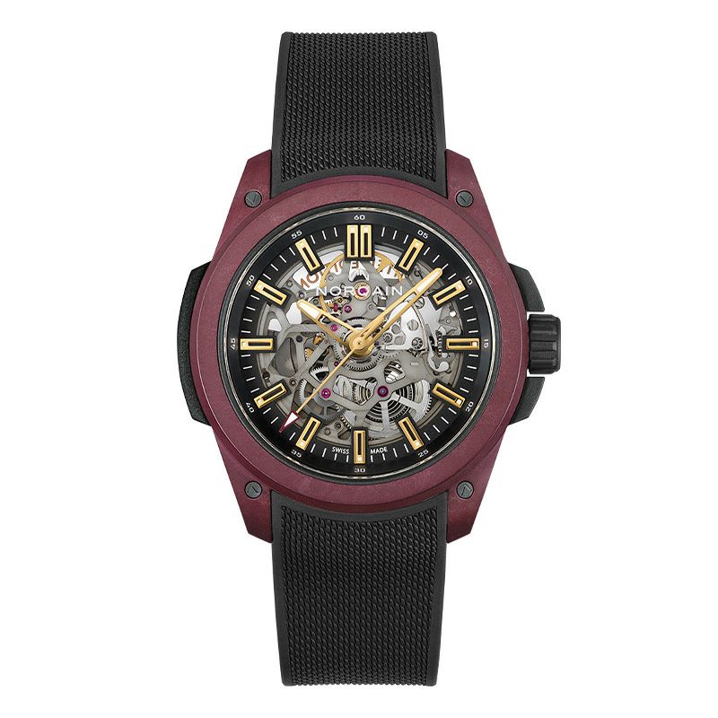 NORQAIN WILD ONE SKELETON 42MM BURGUNDY LIMITED EDITION ノルケイン 