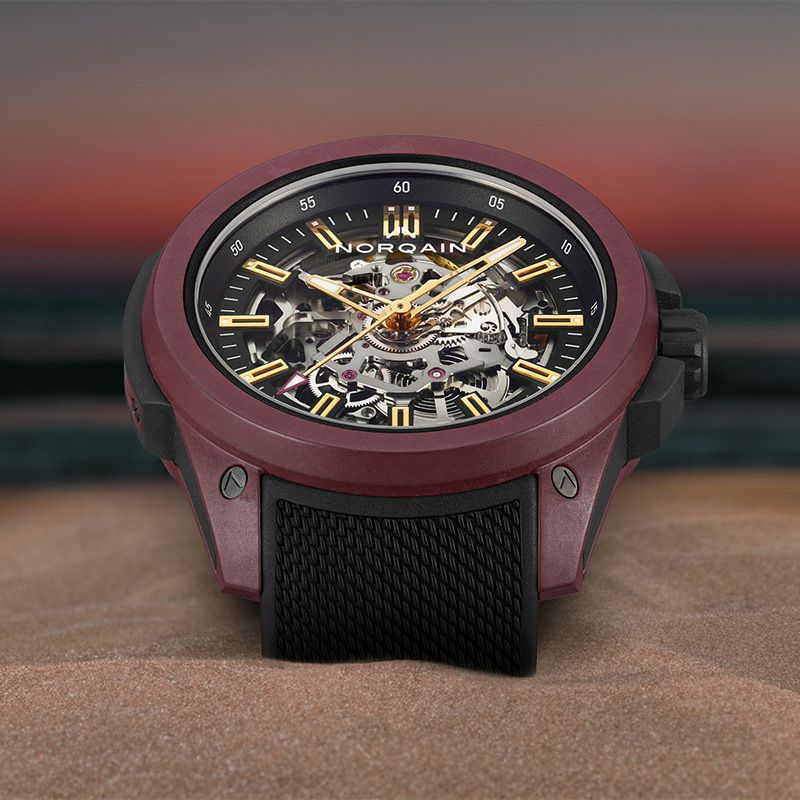 NORQAIN WILD ONE SKELETON 42MM BURGUNDY LIMITED EDITION ノルケイン 