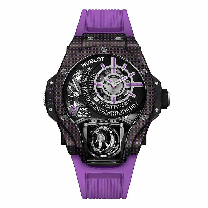 HUBLOT MP 09 TOURBILLON BI-AXIS PURPLE 3D CARBON  <br>ウブロ MP-09 トゥールビヨン バイ-アクシス パープル 3Dカーボン <br>909.QDV.1120.RX