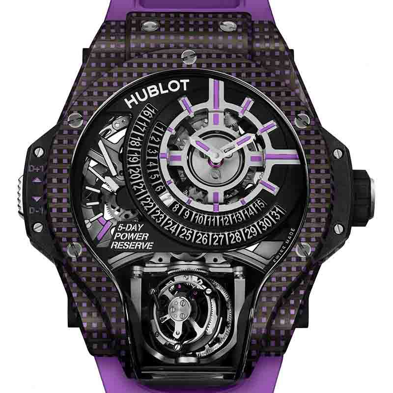 HUBLOT MP 09 TOURBILLON BI-AXIS PURPLE 3D CARBON  <br>ウブロ MP-09 トゥールビヨン バイ-アクシス パープル 3Dカーボン <br>909.QDV.1120.RX