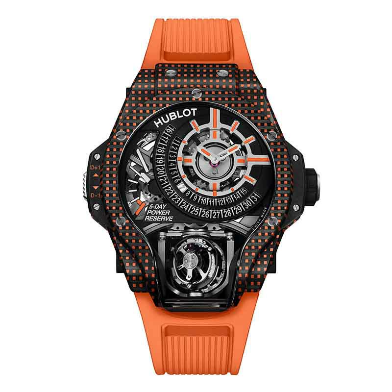 HUBLOT MP 09 TOURBILLON BI-AXIS ORANGE 3D CARBON  <br>ウブロ MP-09 トゥールビヨン バイ-アクシス オレンジ 3Dカーボン <br>909.QDO.1120.RX