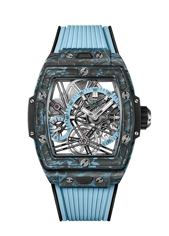 HUBLOT SPIRIT OF BIG BANG TOURBILLON 5-DAY POWER RESERVE CARBON SKY BLUE <br>ウブロ スピリット オブ ビッグ・バン トゥールビヨン 5デイ パワーリザーブ カーボン スカイブルー <br>645.QL.5117.RX