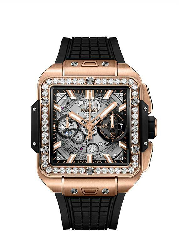 HUBLOT SQUARE BANG UNICO KING GOLD DIAMONDS ウブロ スクエア・バン 