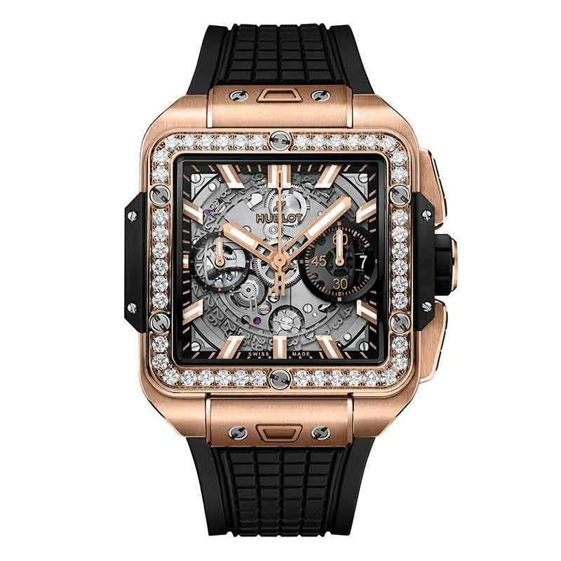 HUBLOT SQUARE BANG UNICO KING GOLD DIAMONDS ウブロ スクエア・バン 