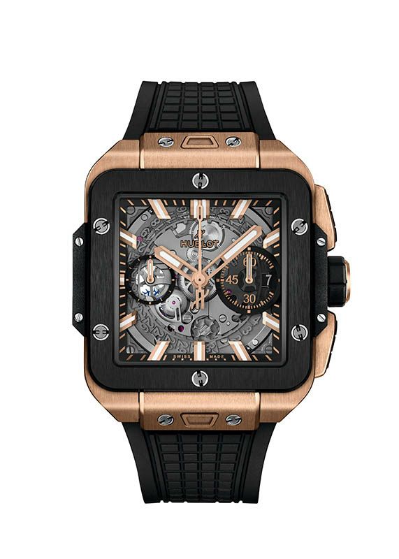 HUBLOT SQUARE BANG UNICO KING GOLD CERAMIC <br>ウブロ スクエア・バン ウニコ キングゴールド セラミック <br>821.OM.0180.RX