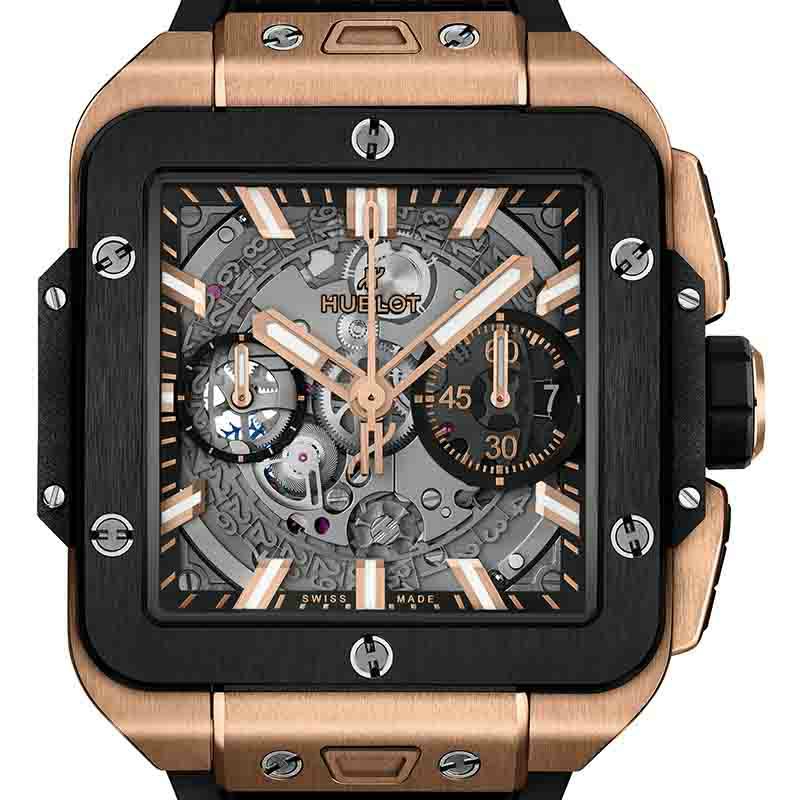 HUBLOT SQUARE BANG UNICO KING GOLD CERAMIC <br>ウブロ スクエア・バン ウニコ キングゴールド セラミック <br>821.OM.0180.RX