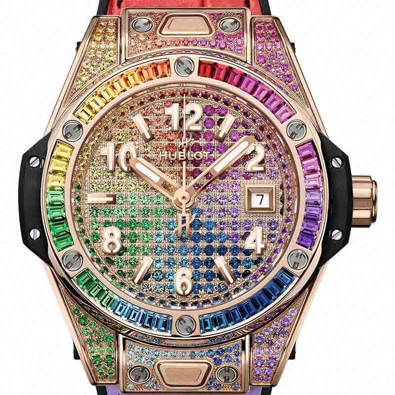 HUBLOT BIG BANG ONE CLICK KING GOLD RAINBOW , ウブロ ビッグ・バン ワンクリック キングゴールド  レインボー , 485.OX.9900.LR.0999