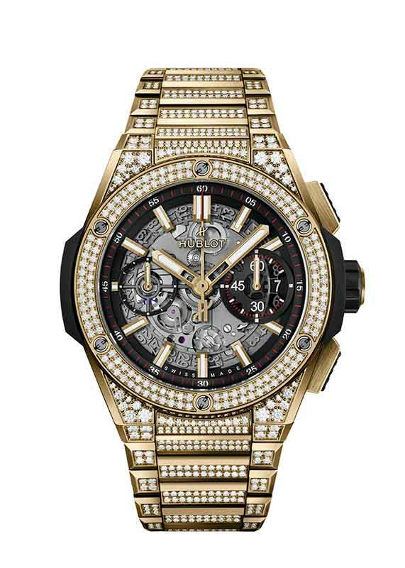 HUBLOT BIG BANG INTEGRATED YELLOW GOLD PAV&Eacute; <br>ウブロ ビッグ・バン インテグレーテッド イエローゴールド パヴェ <br>451.VX.1130.VX.3704