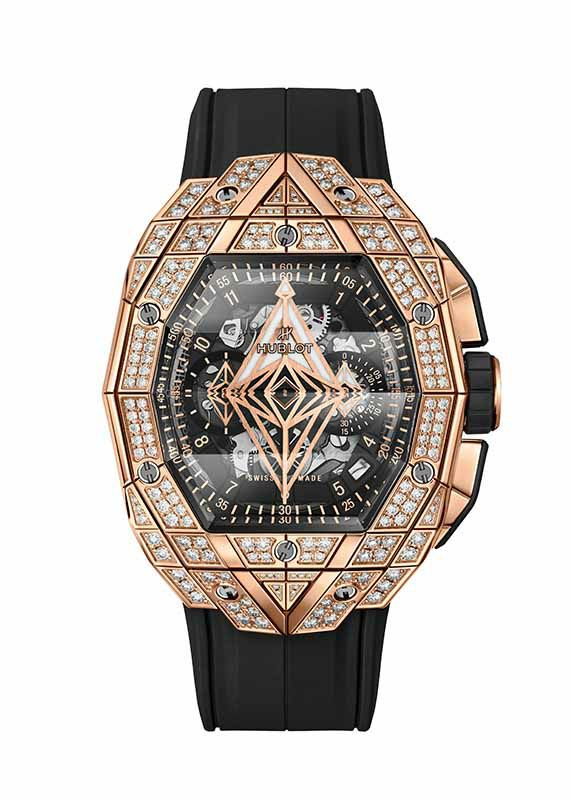 HUBLOT SPIRIT OF BIG BANG SANG BLEU KING GOLD PAVE ウブロ