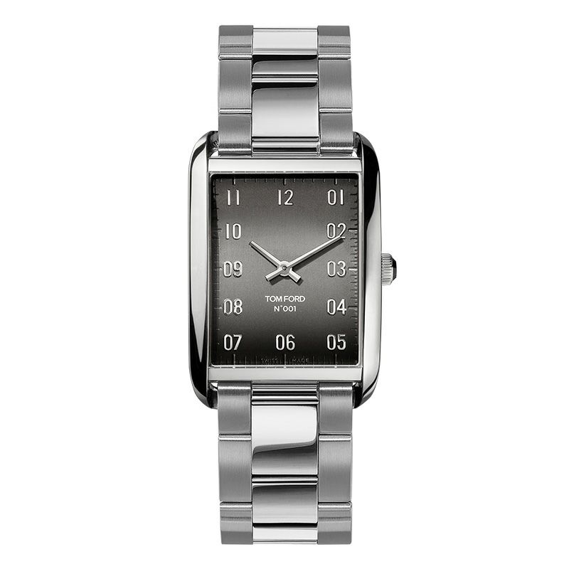 TOM FORD N.001 POLISHED SS CASE GUNMETAL DIAL BRACELET JAPAN