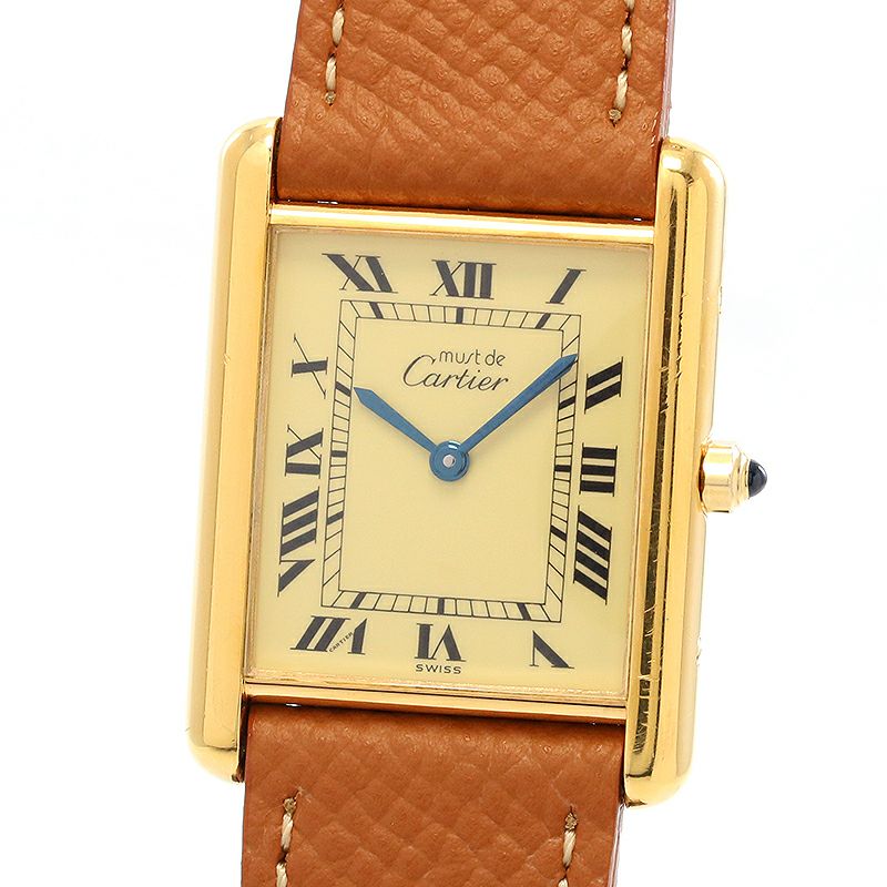 中古】CARTIER MUST TANK LARGE MODEL VERMEIL カルティエ マスト  