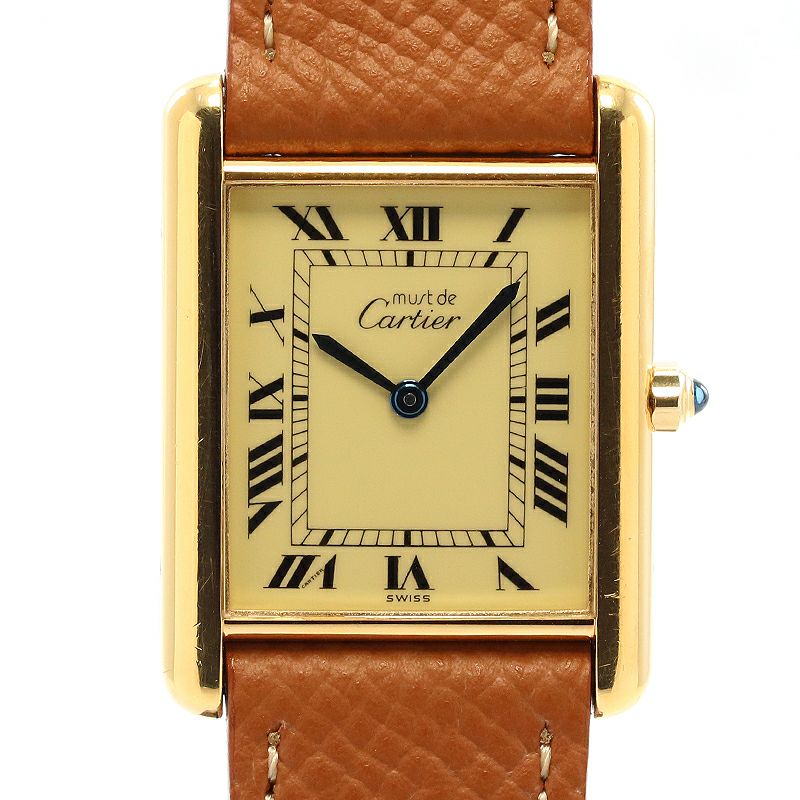 中古】CARTIER MUST TANK LARGE MODEL VERMEIL カルティエ マスト 