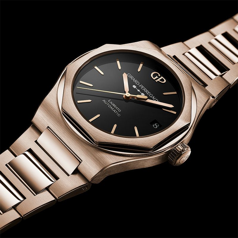 GIRARD-PERREGAUX LAUREATO 42mm PINK GOLD & ONYX ジラール・ペルゴ ...