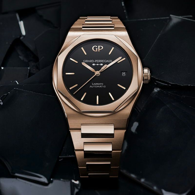 GIRARD-PERREGAUX LAUREATO 42mm PINK GOLD & ONYX ジラール・ペルゴ 