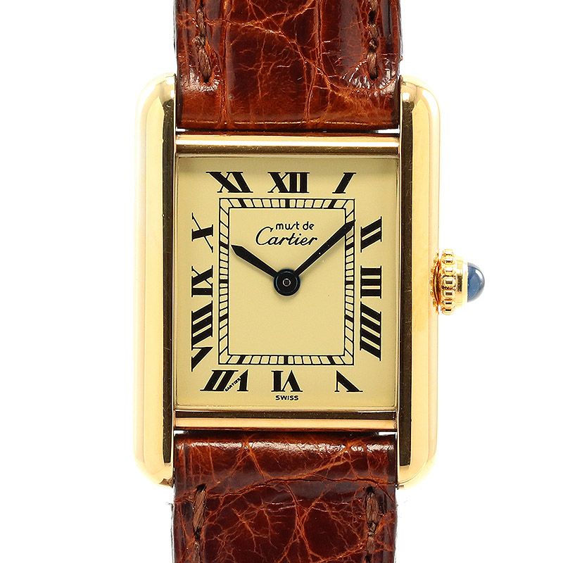 中古】CARTIER MUST TANK SMALL MODEL VERMEIL カルティエ マスト