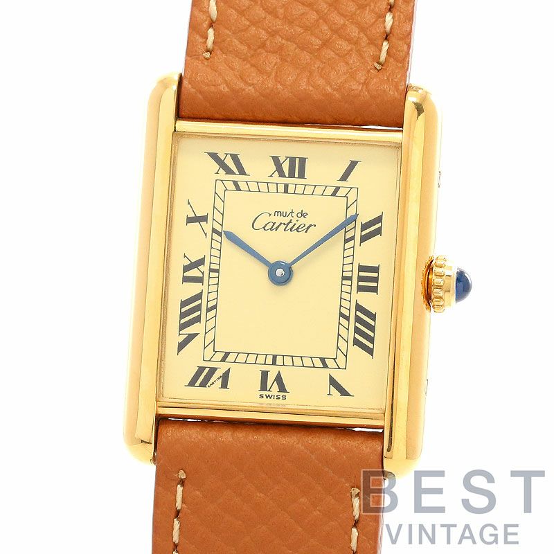 中古】CARTIER MUST TANK LARGE MODEL VERMEIL カルティエ マスト  
