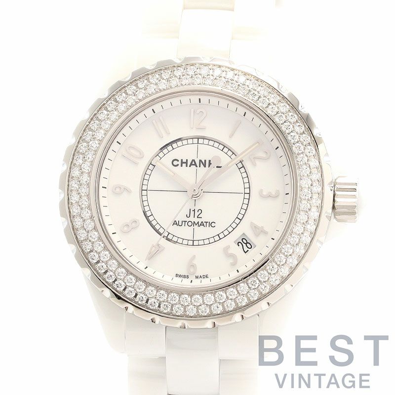 【中古】CHANEL J12 WHITE CERAMIC DIAMOND BEZEL 38MM シャネル J12 ホワイトセラミック  ダイヤモンドベゼル 38MM H0969｜ヴィンテージブランド｜時計・腕時計の通販サイトBEST ISHIDA（正規・中古販売店）