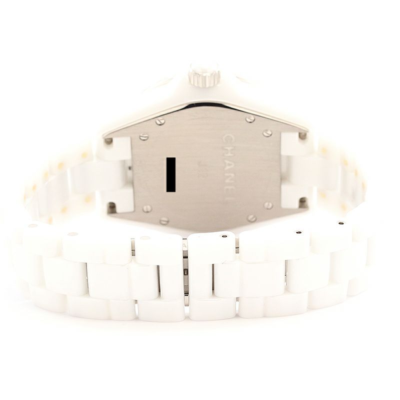 中古】CHANEL J12 WHITE CERAMIC DIAMOND BEZEL 38MM シャネル J12 