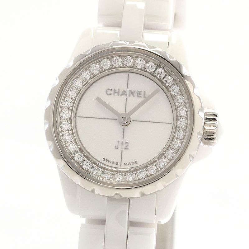 中古】CHANEL J12 XS WHITE CERAMIC 19MM シャネル J12 XS