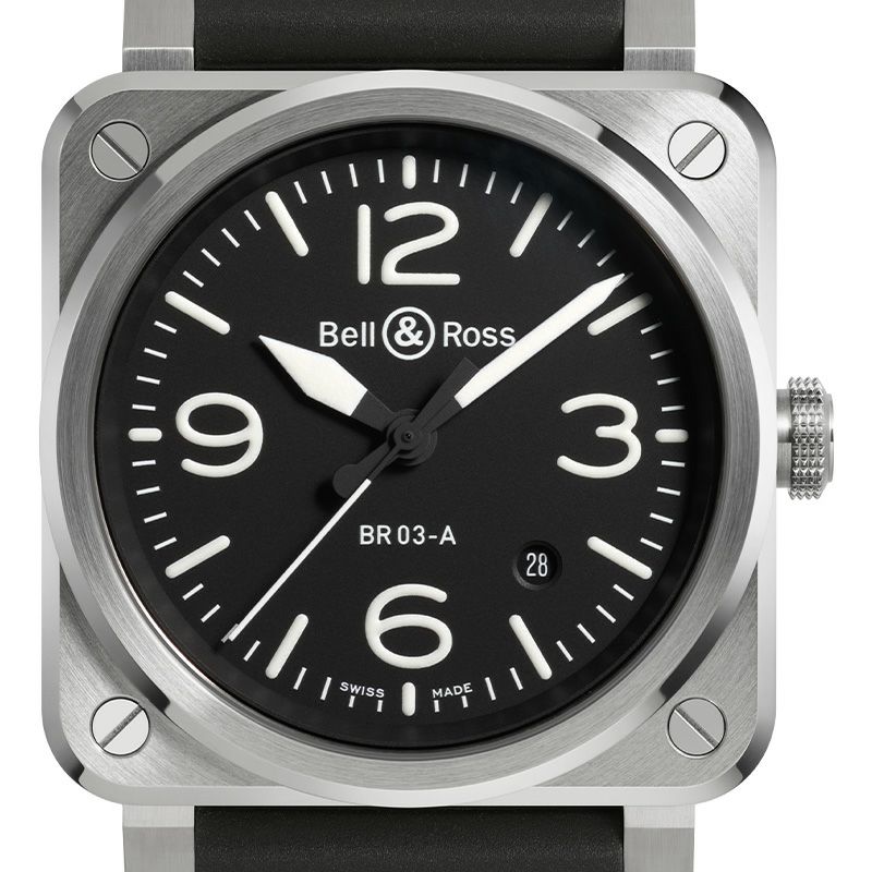 Bell ＆ Ross BR 03 BLACK STEEL ベル＆ロス BR 03 ブラック スティール BR03A-BL -ST/SRB｜正規取り扱いブランド｜時計・腕時計の通販サイトBEST ISHIDA（正規・中古販売店）