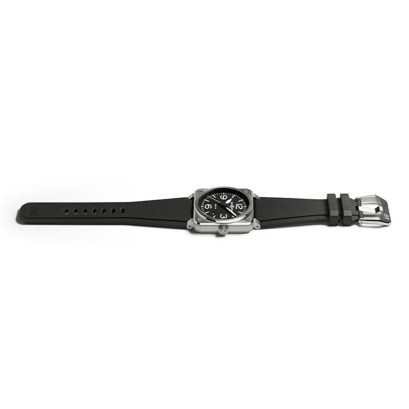 【正規】【自動巻き】【メンズ】【腕時計】Bell u0026 Ross BR 03 Black Steel ベルu0026ロス BR 03 ブラック スティール BR03A-BL-ST/SRB 時計・腕時計の通販サイト - BEST Ishida