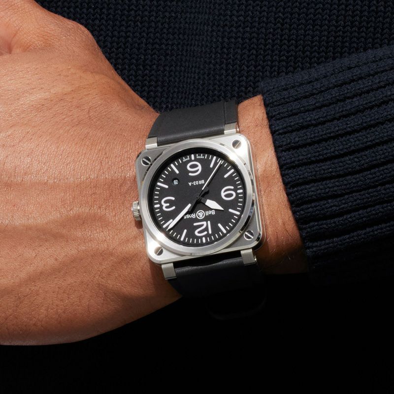 Bell ＆ Ross BR 03 BLACK STEEL ベル＆ロス BR 03 ブラック スティール BR03A-BL-ST/SRB
