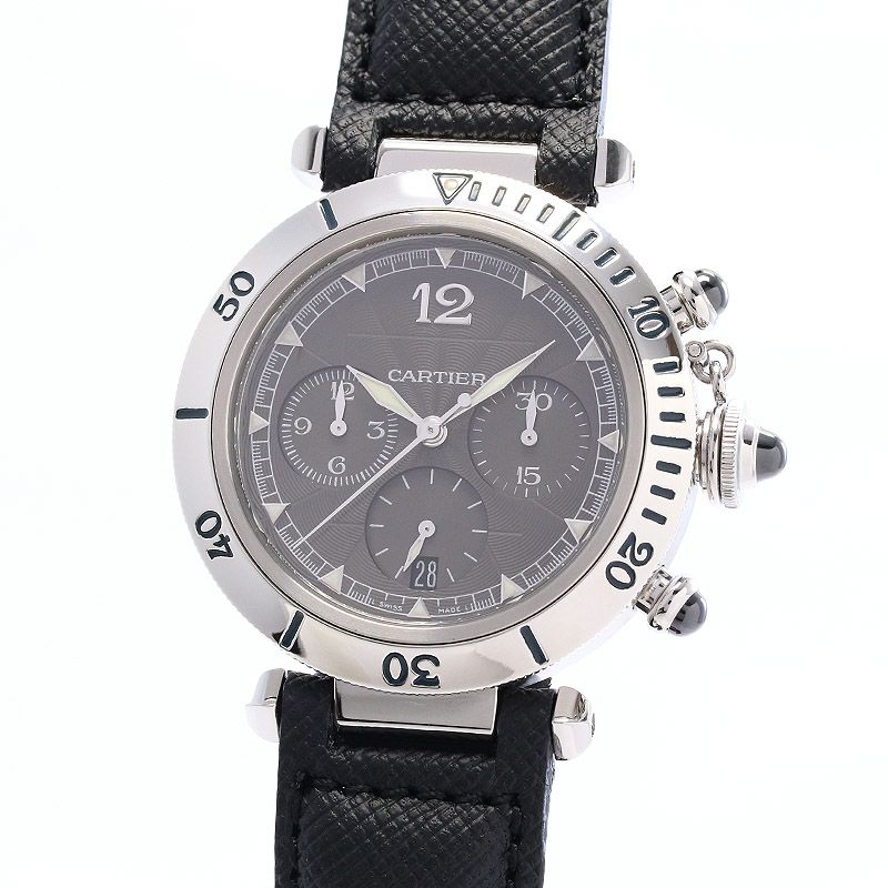 CARTIER カルティエ パシャ38mm　クロノグラフ 自動巻き　保証書有 中古】【国際保証書1999年2月】 CARTIER (カルティエ) パシャ
