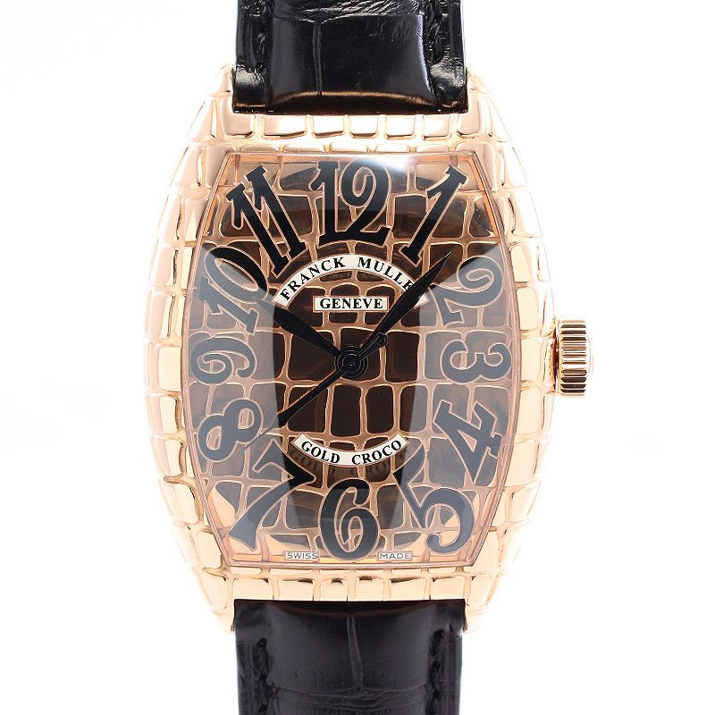 中古】FRANCK MULLER TONNEAU CURVEX GOLD CROCO フランク