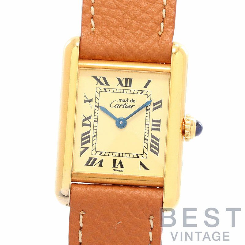 【中古】CARTIER MUST TANK SMALL MODEL VERMEIL カルティエ マストタンク ヴェルメイユ SM W1003154