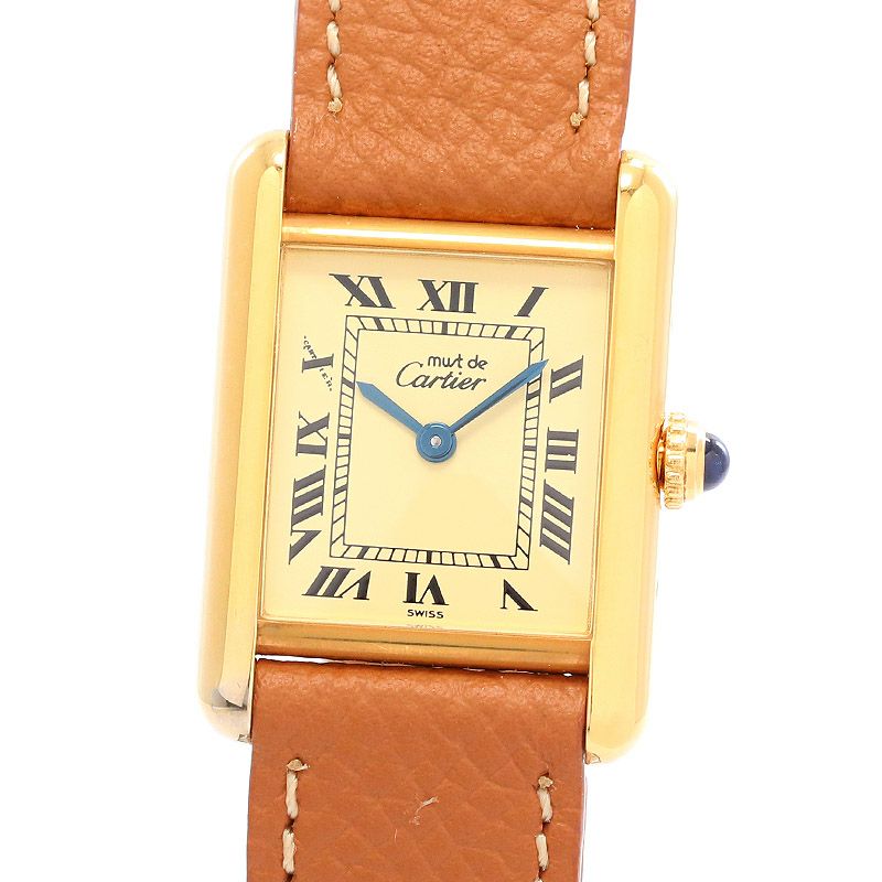 中古】CARTIER MUST TANK SMALL MODEL VERMEIL カルティエ マストタンク ヴェルメイユ SM  W1003154｜ヴィンテージブランド｜時計・腕時計の通販サイトBEST ISHIDA（正規・中古販売店）