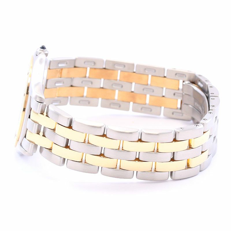 中古】CARTIER PANTHER COUGAR FIGARO LARGE MODEL 2ROW カルティエ  