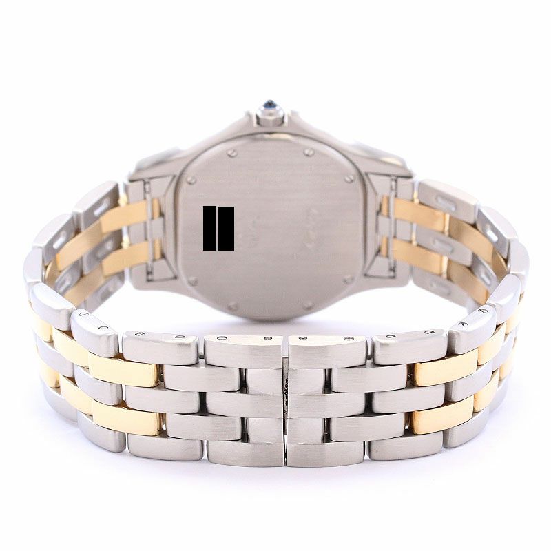 中古】CARTIER PANTHER COUGAR FIGARO LARGE MODEL 2ROW カルティエ  