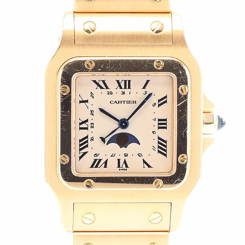 中古】CARTIER SANTOS DE CARTIER WATCH LARGE MODEL MOON PHASE 