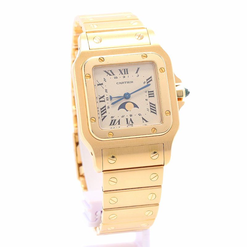 中古】CARTIER SANTOS DE CARTIER WATCH LARGE MODEL MOON PHASE 