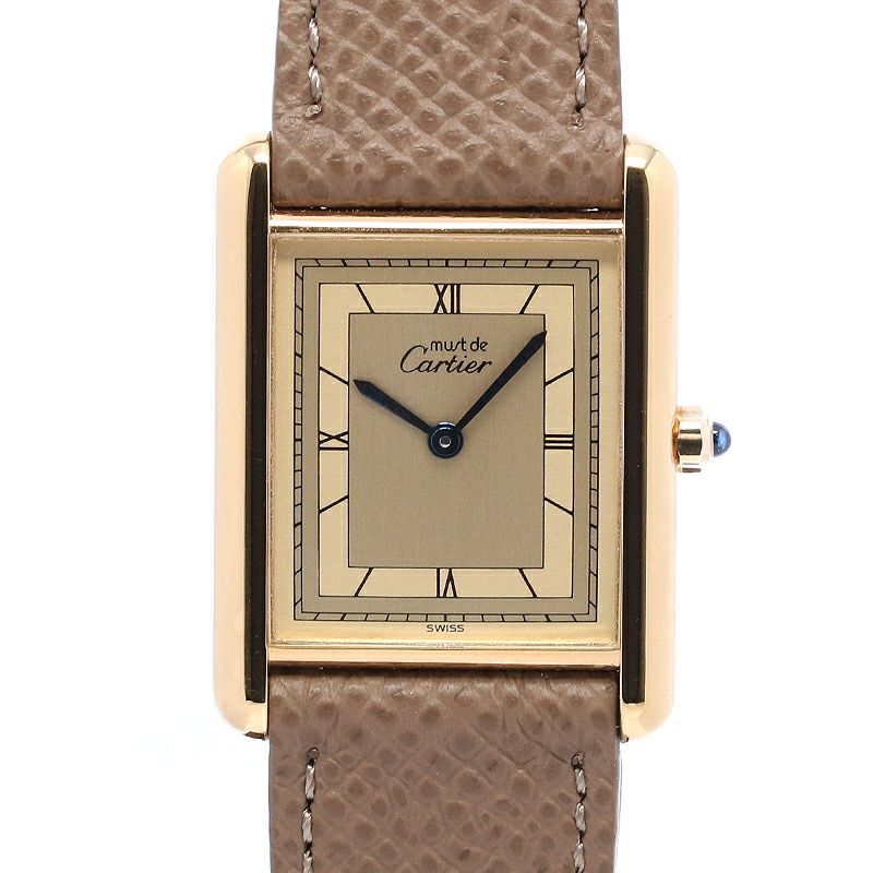 中古】CARTIER MUST TANK LARGE MODEL VERMEIL カルティエ マスト 