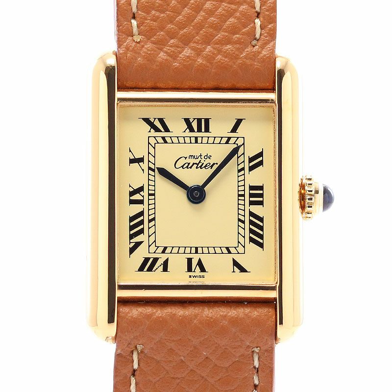 【中古】Cartier MUST TANK Small Model VERMEIL カルティエ マストタンクSM ヴェルメイユ W1003154 時計・腕時計の通販サイト - BEST Vintage