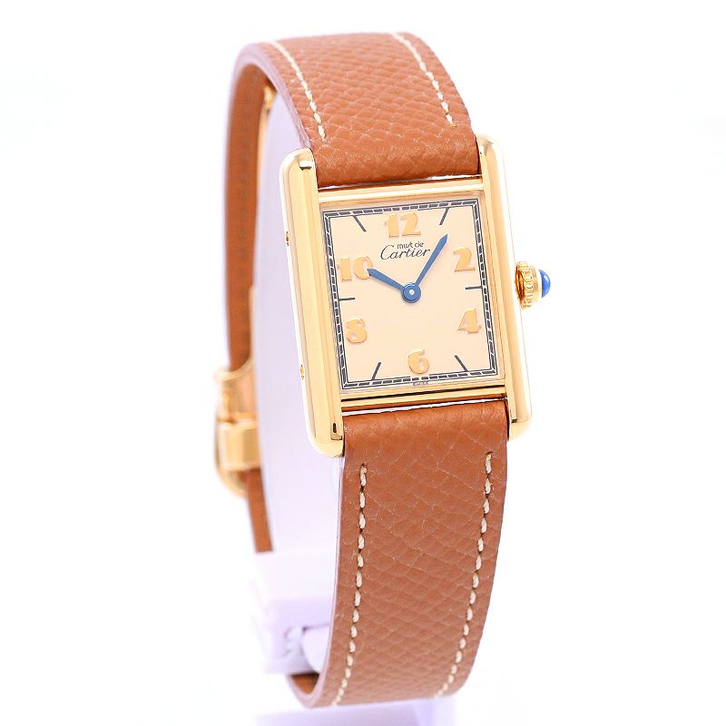 【中古】Cartier MUST Tank Small Model VERMEIL カルティエ マストタンクSM ヴェルメイユ W1008354 時計・腕時計の通販サイト - BEST Vintage