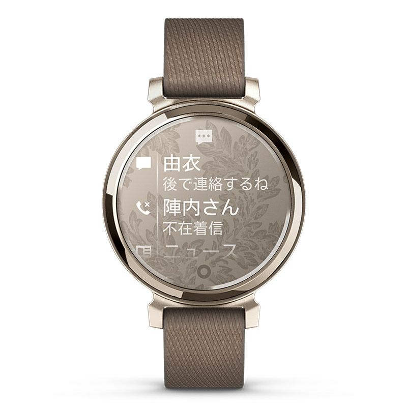GARMIN Lily 2 Classic Coffee Nylon / Cream Gold ガーミン